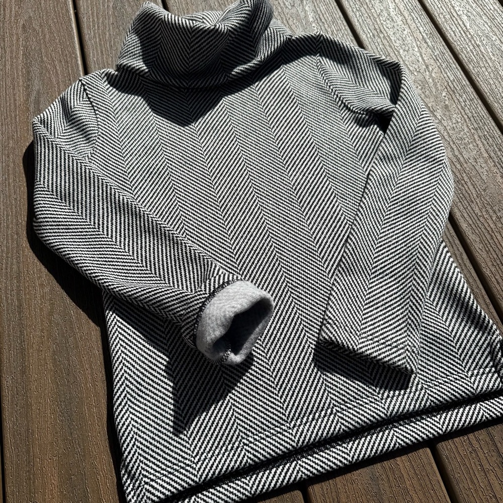 J. Crew Herringbone Fleece Funnel Neck